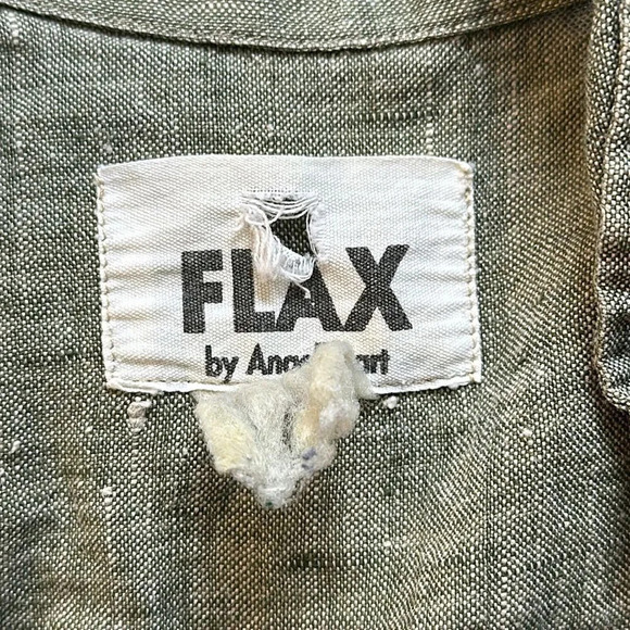 Flax sz M/L 100% linen lightweight blazer jacket 26” pit to pit by 22” length - Picture 5 of 6